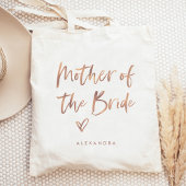 Casual Script | Chic Roos Gold Moeder van de Bride Tote Bag
