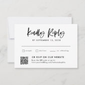 Casual Script | Combinatie en traditioneel met QR- RSVP Kaartje (Voorkant)