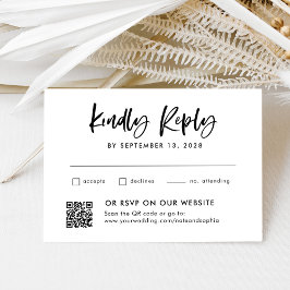 Casual Script | Combinatie en traditioneel met QR- RSVP Kaartje