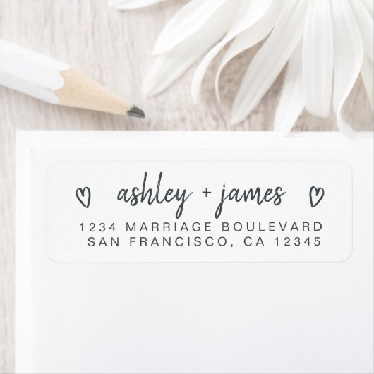 Casual Script Couple Return Address Label (Insitu)