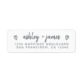 Casual Script Couple Return Address Label (Voorkant)