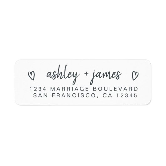 Casual Script Couple Return Address Label (Voorkant)