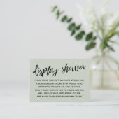 Casual Script Display Baby shower Geen omloop Informatiekaartje (Staand voorkant)