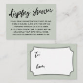 Casual Script Display Baby shower Geen omloop Informatiekaartje (Voorkant / Achterkant)