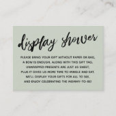 Casual Script Display Baby shower Geen omloop Informatiekaartje (Voorkant)