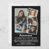 Casual script, eenvoudig 4-foto-Afstuderen Aankondiging (Achterkant)
