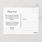 Casual Script en Foto Afstuderen Dank u Briefkaart (Achterkant)