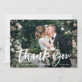 Casual script en foto | Bruiloft Bedankkaart (Voorkant)