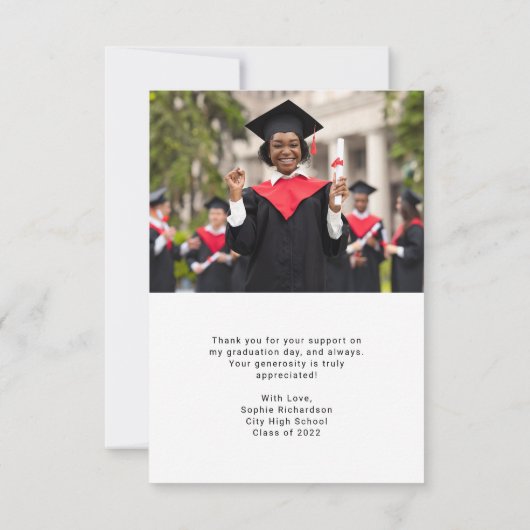 Casual script en foto's | AFSTUDEREN Bedankkaart (Achterkant)