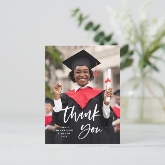 Casual script en foto's | Afstuderen Hartelijk dan Briefkaart (Staand voorkant)