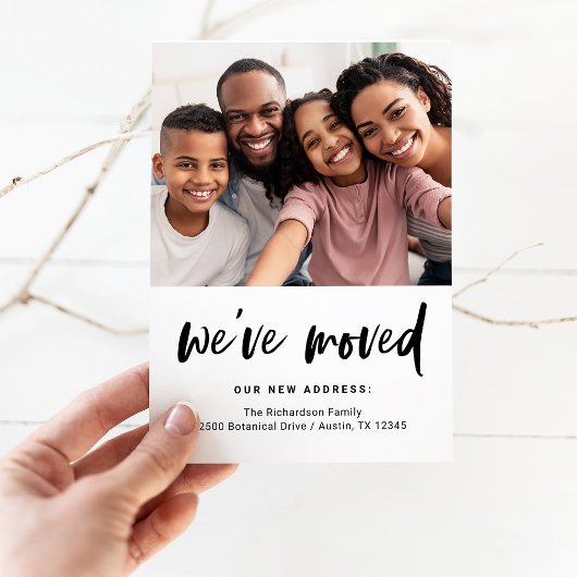 Casual script en foto's | Verplaatsingsaankondigin Briefkaart