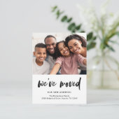 Casual script en foto's | Verplaatsingsaankondigin Briefkaart (Staand voorkant)