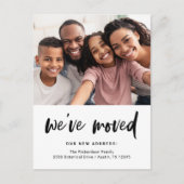 Casual script en foto's | Verplaatsingsaankondigin Briefkaart (Voorkant)
