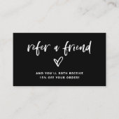 Casual script en hart | Black Aanbevelingskaartje (Voorkant)