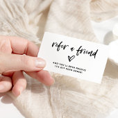 Casual script en hart | Zwart-Wit Aanbevelingskaartje