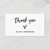 Casual script en hartelijke dank | Blanco rug Visitekaartje (Voorkant)