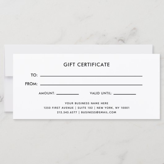 Casual Script Faux Roos Gold Kijk Cadeaucertificaa (Achterkant)