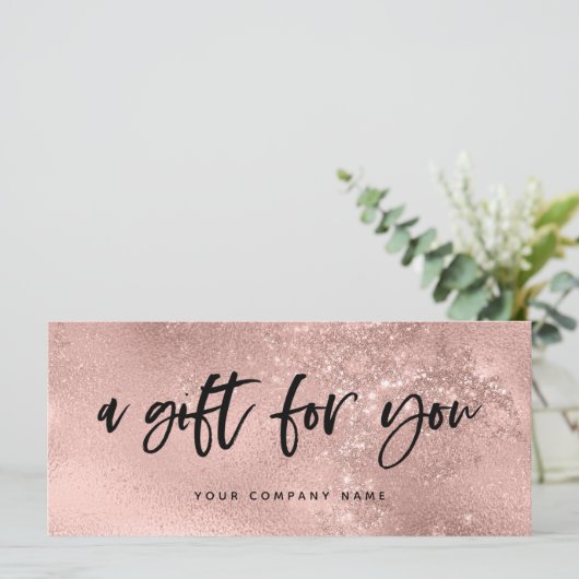 Casual Script Faux Roos Gold Kijk Cadeaucertificaa (Staand voorkant)