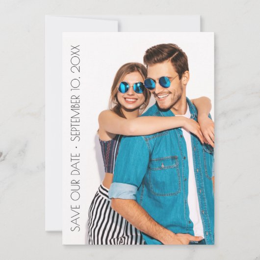 Casual Script-fotobruiloft slaat de datum op Save The Date (Voorkant)