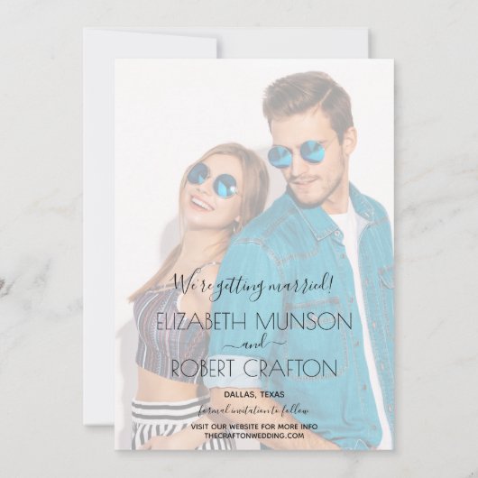 Casual Script-fotobruiloft slaat de datum op Save The Date (Achterkant)