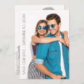 Casual Script-fotobruiloft slaat de datum op Save The Date (Voorkant / Achterkant)