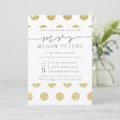 Casual Script | Gold Polka Dot Vrijgezellenfeest Kaart (Staand voorkant)