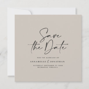 Casual script grijs modern minimal bruiloft save the date