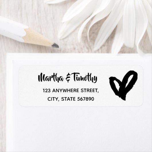 Casual Script & Hart Doodle | Zwart Etiket (Insitu)