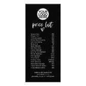 Casual Script Hart en Logo | Prijslijstservices Reclamekaart (Voorkant)