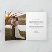 Casual Script Heart minimalist Weduwfoto Bedankkaart (Binnen)