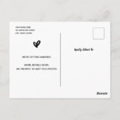 Casual script Ja! Aankondiging verloving Briefkaart (Achterkant)