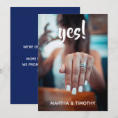 Casual script Ja! Foto Verloving Aankondiging (Voorkant / Achterkant)