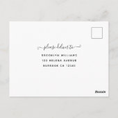 Casual Script Kindly Reply Wedding RSVP Briefkaart (Achterkant)