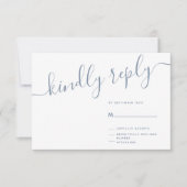 Casual Script Kindly Reply Wedding RSVP Kaartje (Voorkant)