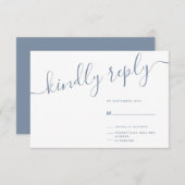 Casual Script Kindly Reply Wedding RSVP Kaartje (Voorkant / Achterkant)