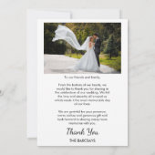 Casual script met Heart Weddenfoto Hartelijk dank Kaart (Achterkant)