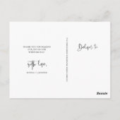 Casual Script | Minimalistische trouwfoto's bedank Briefkaart (Achterkant)