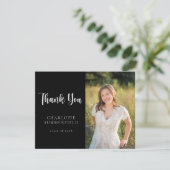 Casual Script Modern Afstuderen Dank je kaart (Staand voorkant)