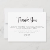 Casual Script Modern Afstuderen Dank je kaart (Achterkant)