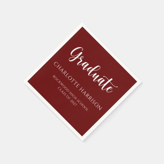 Casual Script Modern Afstuderen Papier Servet (Hoek)