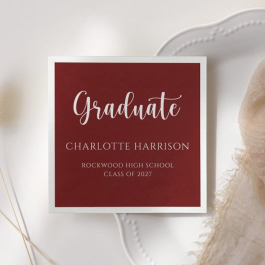 Casual Script Modern Afstuderen Papier Servet