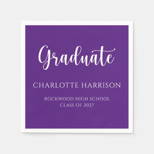 Casual Script Modern Afstuderen Papieren servetten (Voorkant)