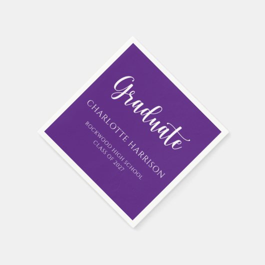 Casual Script Modern Afstuderen Papieren servetten (Hoek)