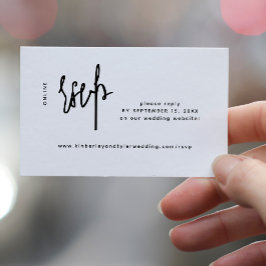 Casual script modern bruiloft online rsvp informatiekaartje