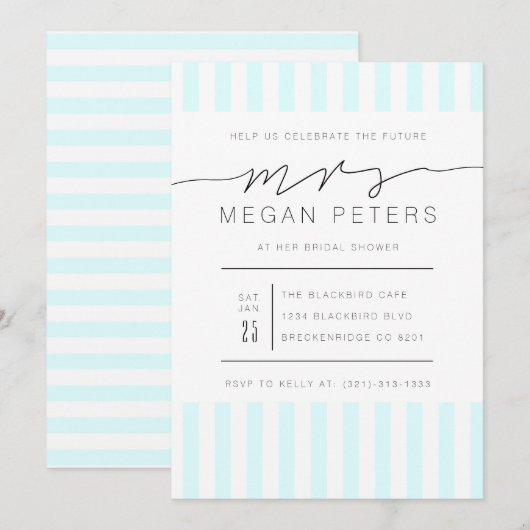 Casual Script | Modern Mint Vrijgezellenfeest Kaart (Voorkant / Achterkant)