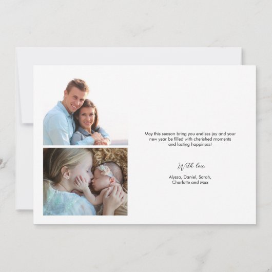 Casual Script Multi foto Vrolijk kerstfeest Feestdagenkaart (Achterkant)