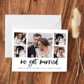 Casual Script Multi Photo Huwelijksaankondiging Briefkaart