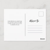 Casual Script Multi Photo Huwelijksaankondiging Briefkaart (Achterkant)