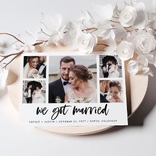 Casual Script Multi Photo Huwelijksaankondiging Kaart