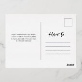 Casual script Multi Photo Wedding Announding Folie Uitnodiging Briefkaart (Achterkant)